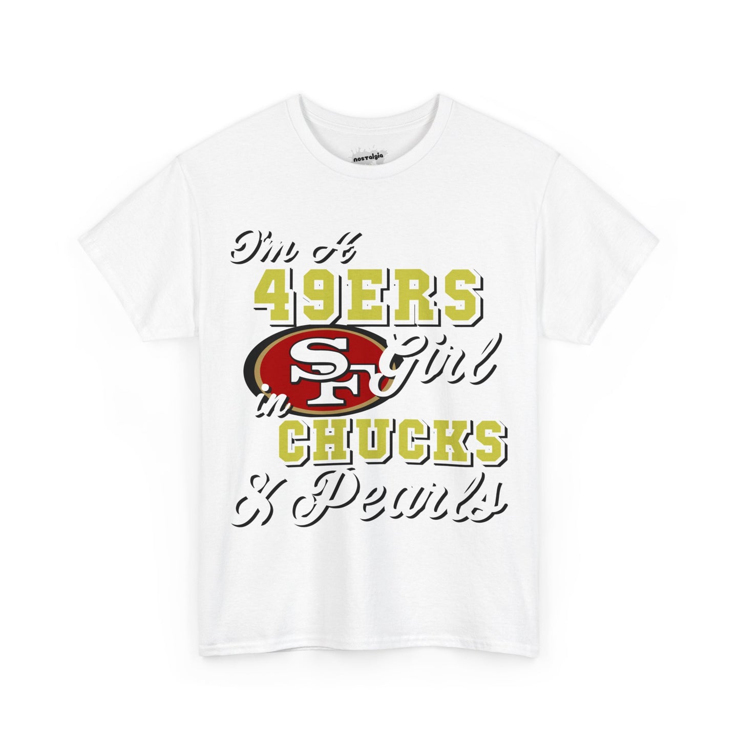 San Francisco Football  Inspired  Chucks and Pearls Tee