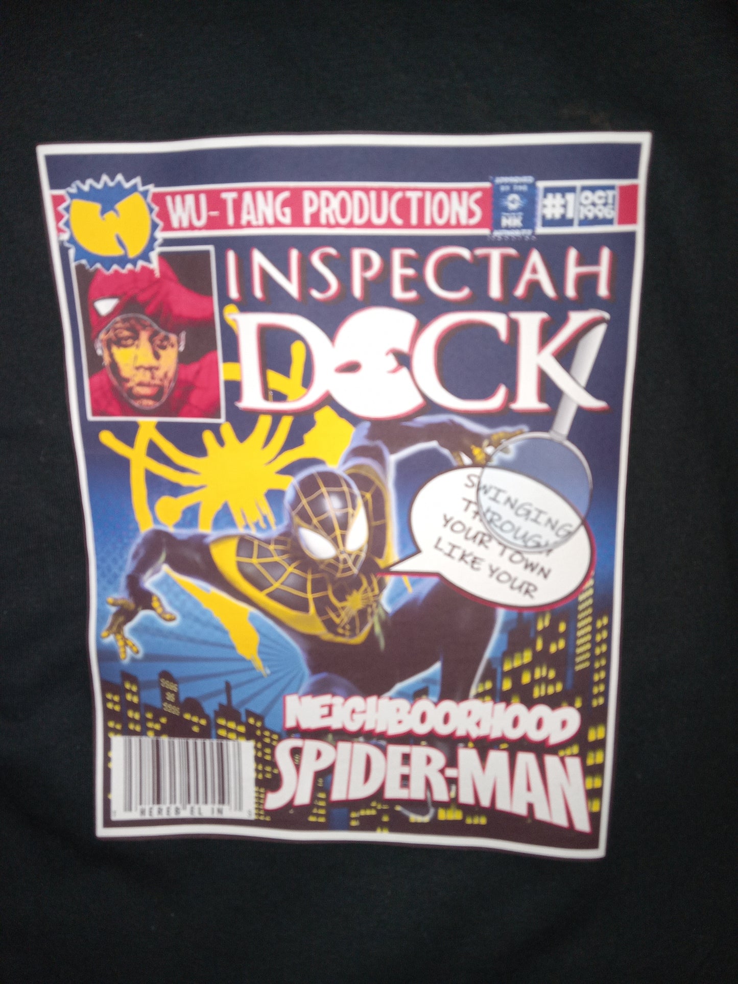 NeighboorHood Spiderman Inspectah Deck Wu Tang Inspired Comic Graphic Tee