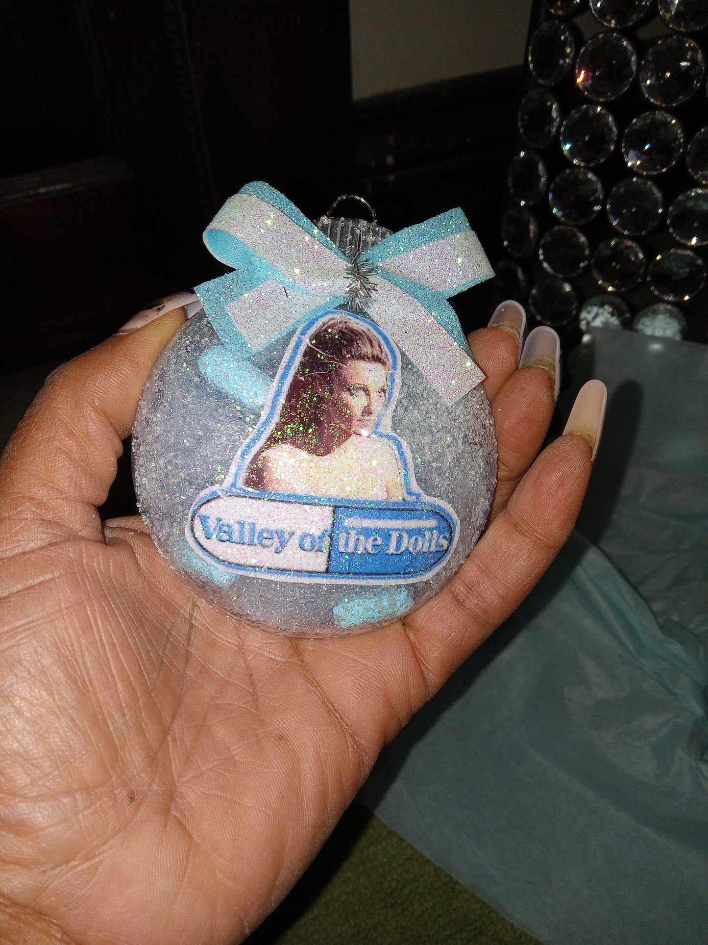 Valley of the Dolls Powder Blue Christmas Ornaments