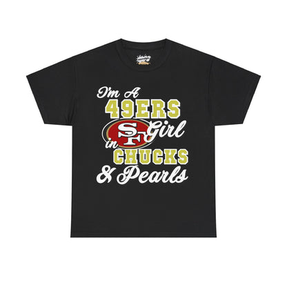 San Francisco Football  Inspired  Chucks and Pearls Tee