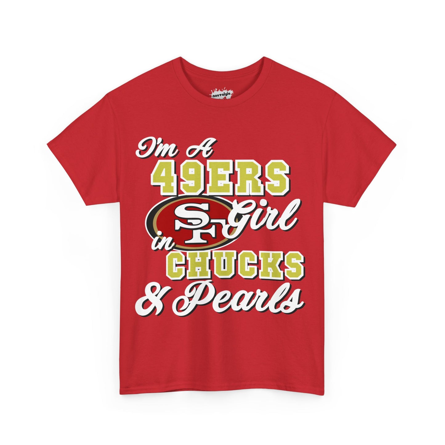 San Francisco Football  Inspired  Chucks and Pearls Tee