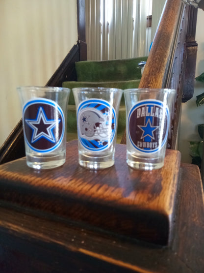 Dallas Football Inspired 3 Shot Glass Set