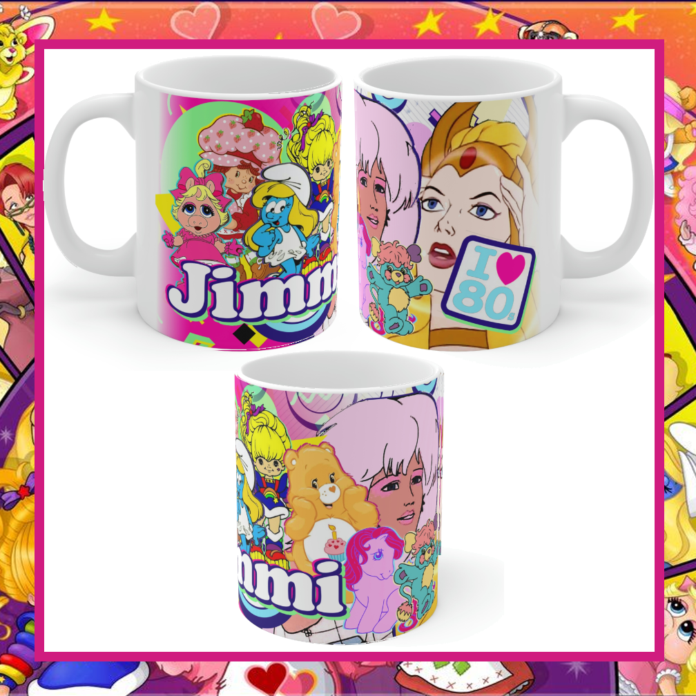 80s Personalized  Girls Cartoon Coffee Mug   Cup 80s Nostalgia Retro
